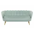 Прямой дизайнерский диван ракушка, Pearl triple green, зеленый
