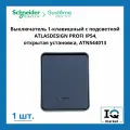 Выключатель одноклавишный Schneider Electric AtlasDesign PROFI IP54 открытой установки с подсветкой 10 АХ ATN544013
