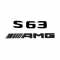 Комплект: шильдик на багажник для Mercedes W222 S63 (новый шрифт 2017+) +AMG Черный глянец