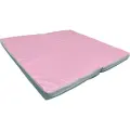 Мат спортивный гимнастический детский складной 1000х1000х60мм КЗ розовый/серый