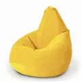 Кресло мешок MyPuff, бескаркасное кресло, пуфик мешок, размер XХL, мебельный велюр, желтый