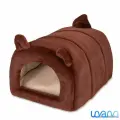Мягкий домик для кошек и собак мелких пород Клампи Мишка, М, 35х50х30 см, коричневый