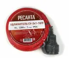Удлинитель Ресанта СУ-2х1-10/0 (IP44), силовой б/катушки, 10 м, ПВС