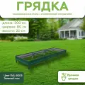 Грядка оцинкованная с полимерным покрытием, длина 3 метра, ширина 0,8 метра, высота борта 20 см, цвет RAL 6005 Зеленый мох