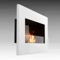 Биокамин настенный со стемалитом, 92 см, белый, встраиваемый, от 14 м2 Монро 1H LuxFire