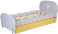 Подростковая кровать Polini kids Mirum 1915 c ящиком серый/желтый