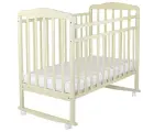 Детская кроватка Митенька, колесо-качалка, без ящика, 60х120 см, 160119 бежевый
