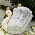Irena-Co елочная игрушка, стекло Царевна лебедь винтаж (9,5х8х6см)
