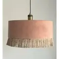 Абажур бархатный с бахромой для потолочного светильника от ABA Design Studio, 45 см, розовый/персиковый