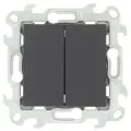 3 шт. Simon 24 Графит Двухклавишный выключатель