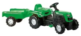 Каталка Трактор педальный DOLU Ranchero, с прицепом, клаксон, зеленый 8246