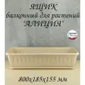 Ящик балконный алиция 800мм с поддоном БЕЛАЯ глина 800x185x155мм М3216