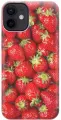 Силиконовый чехол на Apple iPhone 12 Mini / Эпл Айфон 12 мини с рисунком Клубника