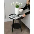 Стол ZASIDELIS журнальный, круглый, с полкой, черный 45/45/52 см