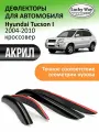 Дефлекторы окон Lucky Way Hyundai Tucson 1, ветровики Хендай Туксон 1 (2004-2010), накладные, 4 шт. акрил