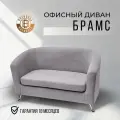 Диван прямой двухместный Brendoss 601 кушетка для отдыха, офиса и салона, материал износостойкий велюр, серый