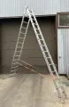 Лестница 4216 Sarayli 2х16 двухсекционная алюминиевая, высота в разложенном виде 7,89м