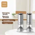 Circle Joy Stainless Steel Electric Pepper Grinder, Rechargeable Home Sichuan Pepper And Sea Salt Grinder Seasoning Bottle, Set of Two