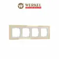 Рамка на 4 поста Werkel Baguette W0042851, цвет айвори/латунь