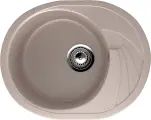 Мойка кухонная Ulgran U-403 -302 58x47, мойка для кухни, с крылом, бежевая, овальная, матовая