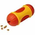 HOMEPET Игрушка для собак Silver series, цилиндр фигурный с отверстиями для лакомств, желто-красный, каучук