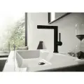 Смеситель для раковины hansgrohe Finoris 230, с поворотным изливом, со сливным клапаном Push-Open 76060670, матовый черный