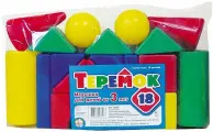 Строительный набор детский Теремок-18, пластиковый выдувной конструктор для малышей, игровой набор из 18 больших деталей, в пакете
