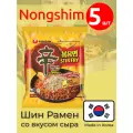 Лапша быстрого приготовления Nongshim Stir Fry со вкусом сыра Нонгшим, пачка 136 г, 5 шт