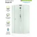 Душевая кабина Domani-Spa Simple угловая белая 90х90, низкий поддон, прозрачное закаленное стекло 4 мм