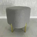 Пуф MPlast Дольче, ткань букле бежевый, 40 см x 45 см x 40 см, опора металл золото глянец 15 см