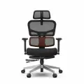 Кресло FoxGear NETZ X, с подголовником, с поясничной поддержкой, черное