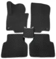 Автомобильные коврики ЕВА EvaTeka в салон для PEUGEOT 207(пежо 207),5-ти дверный хэтчбек,2006-2012 г. в, с 3Д лапой, черный ромб с серым кантом