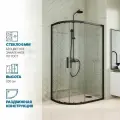 Душевой уголок GWMPKB018RB 115x95x200 см, цвет фурнитуры черный матовый, стекло бесцветное закаленное 6 мм