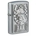 Зажигалка ZIPPO Lucky 7 с покрытием Street Chrome, латунь/сталь, серебристая, 38x13x57 мм