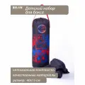 Набор для бокса Belon Медведь, груша-цилиндр 40х15 см, перчатки, красно-синий принт