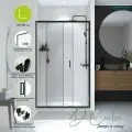 Душевая дверь раздвижная в нишу Domani-Spa DCube 120х190 черный профиль, закаленное стекло 5 мм, душевая перегородка