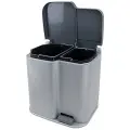 Ведро для раздельного сбора мусора с педалью Curver BIN DUO 21 литр, 4027 серебристый