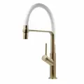 Смеситель для кухни ESKO K50GW с гибким изливом, латунь, золотистый, белый