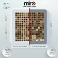 Плитка мозаика MIRO (серия Aurum №13), универсальная стеклянная плитка для ванной и душевой комнаты, для фартука на кухне размер 30.5х30.5см, упаковка 20 штук на сетке, 1,86 м2