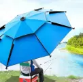 Зонт пляжный, складной, с чехлом, 200х80 см, автоматический, голубой