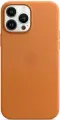 Кожаный чехол Магсейф для iPhone 13 Pro Golden Brown / Анимация NFC / Leather Case для Айфон 13 Про / Светло-коричневый