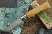 Складной нож Opinel №9, нержавеющая сталь, рукоять дуб, картонная коробка