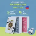 Игральные карты Fournier 2818 блок, 100% пластик (12 шт. синие и красные)