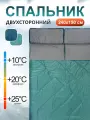 Спальный мешок двухместный Castra, с двойной молнией, бирюзовый