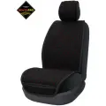 Накидка универсальная BILEZA из алькантары на автомобильное сиденье чёрная с красной прострочкой