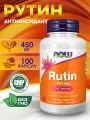 NOW, Rutin, Рутин 450 мг, 100 вег. капсул биофлавоноиды для укрепления сосудов