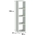 Стеллаж Spaceo KUB 4 секции 36x139.3x31.7 см ЛДСП цвет белый