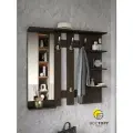 Вешалка настенная с зеркалом и полками
