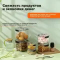 Контейнер вакуумный для еды, квадратные, прозрачные, с крышками, 3шт