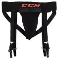 Хоккейная защита паха с подтяжками CCM JOCK COMBO JR BK, юниорские, черный, раковина игрока